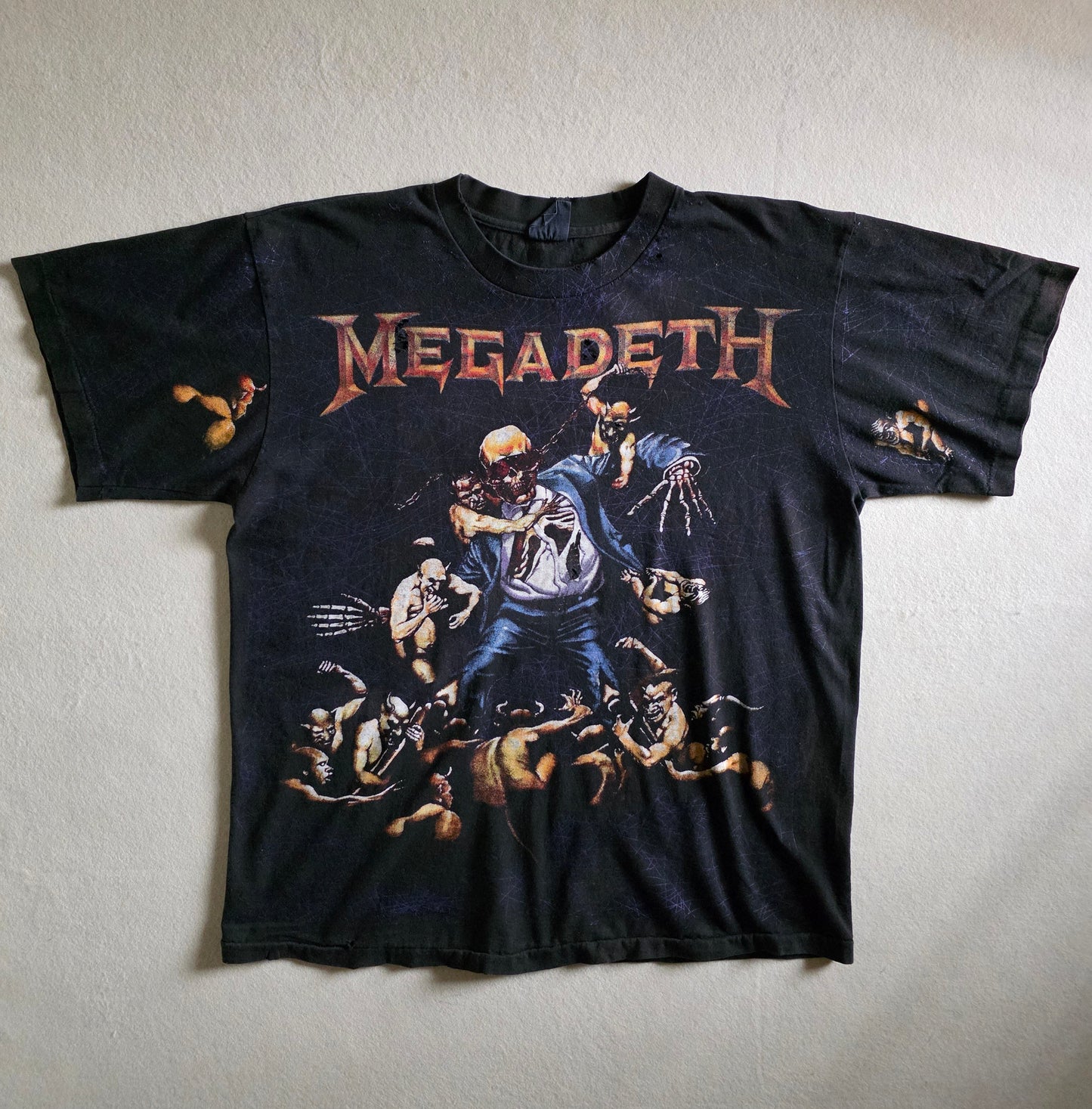 Megadeth Destroyed Overprint Tee Tshirt Distressed XL