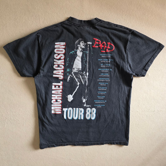 Michael Jackson Bad 88 Tour Double-sided Print Tee Tshirt Large