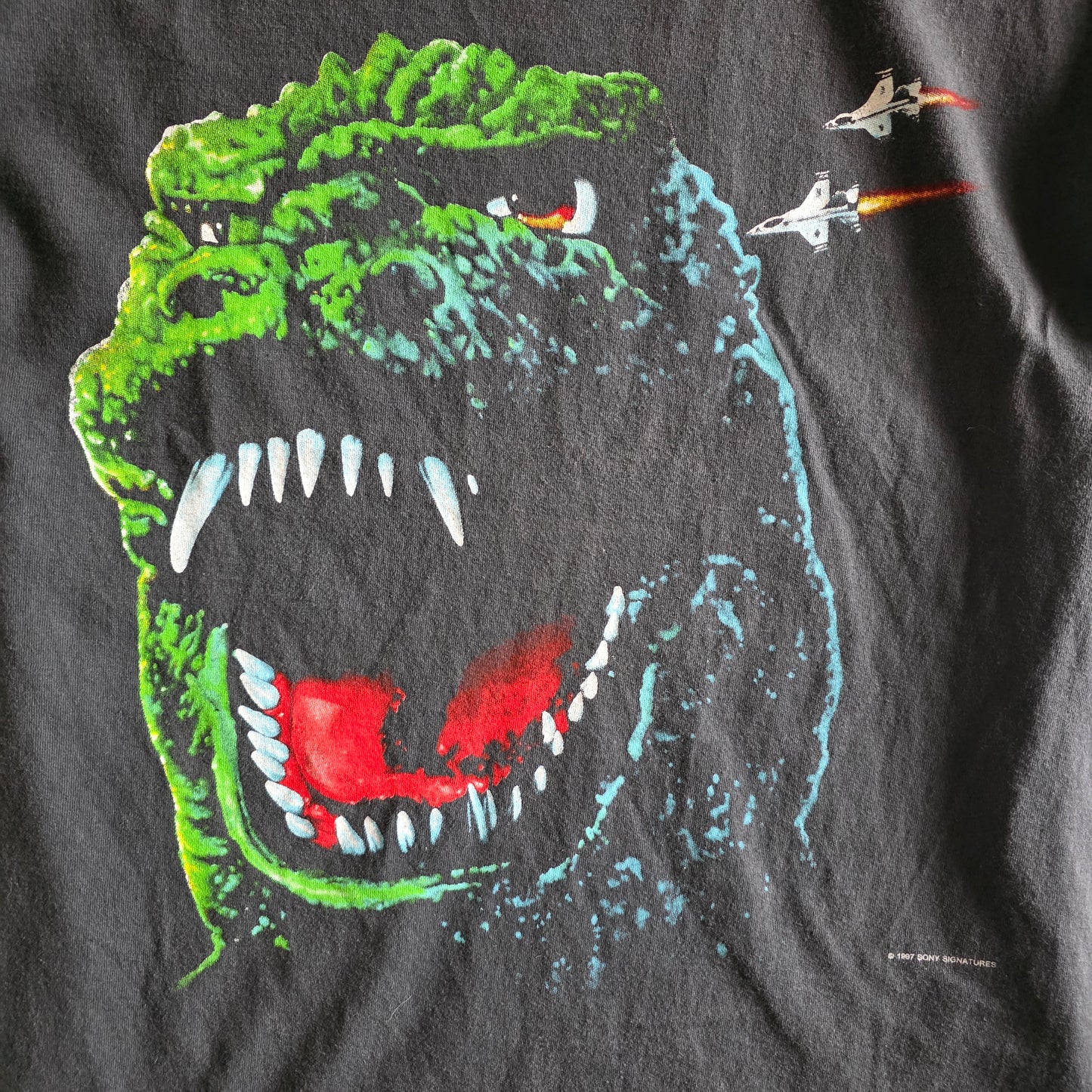 Godzilla Double-sided Print Tee Tshirt L Large Faded Black