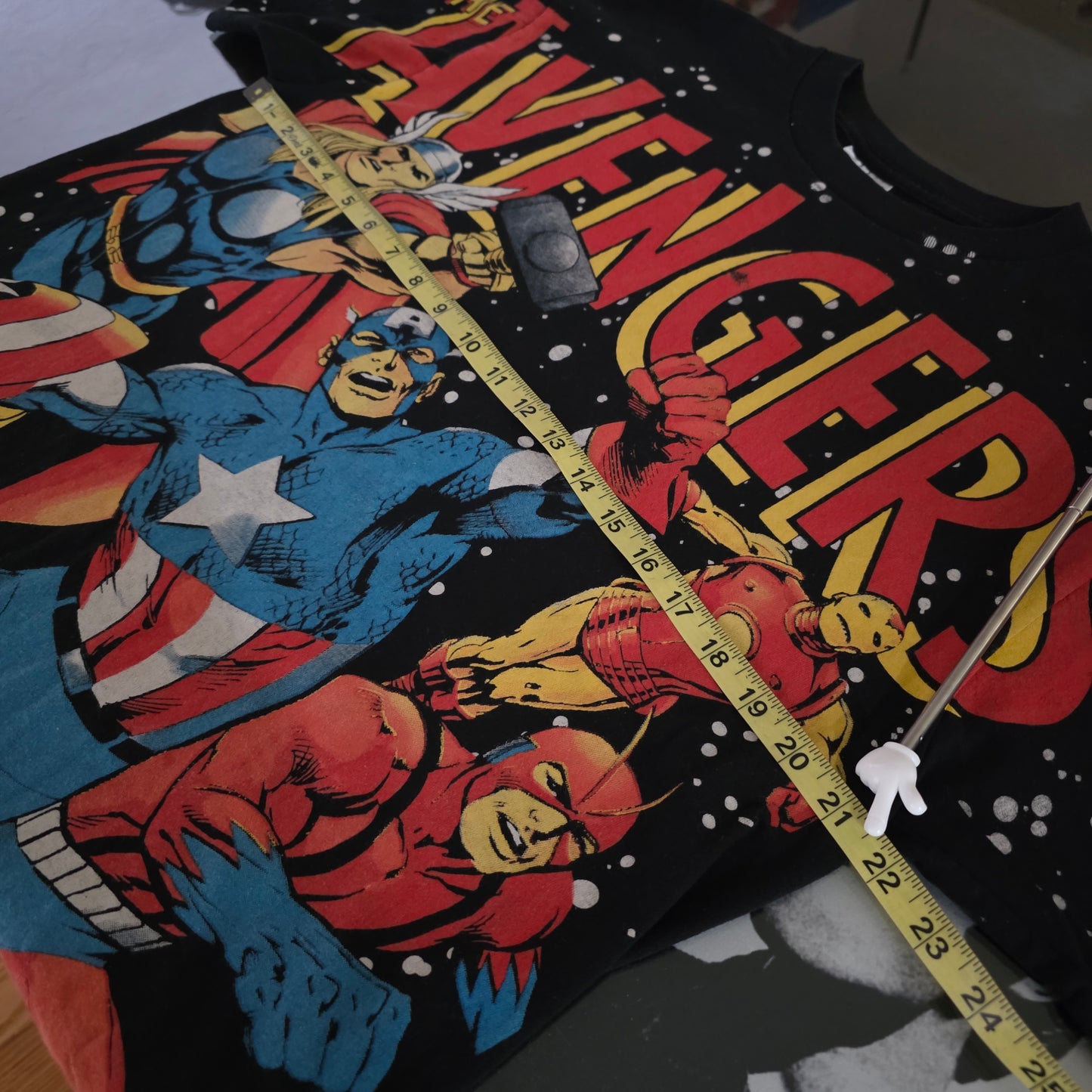 Classic Marvel Avengers Overprint All Over Print TShirt Tee Large