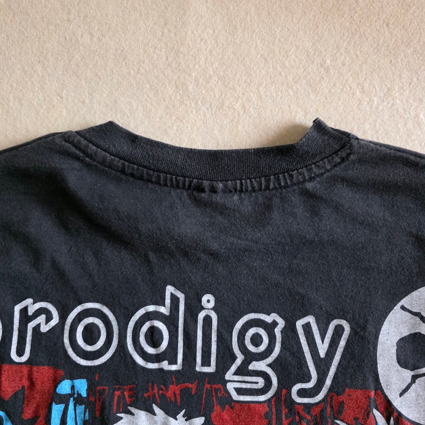 Prodigy 90s Style Double-sided Print Tee Tshirt L Faded Black