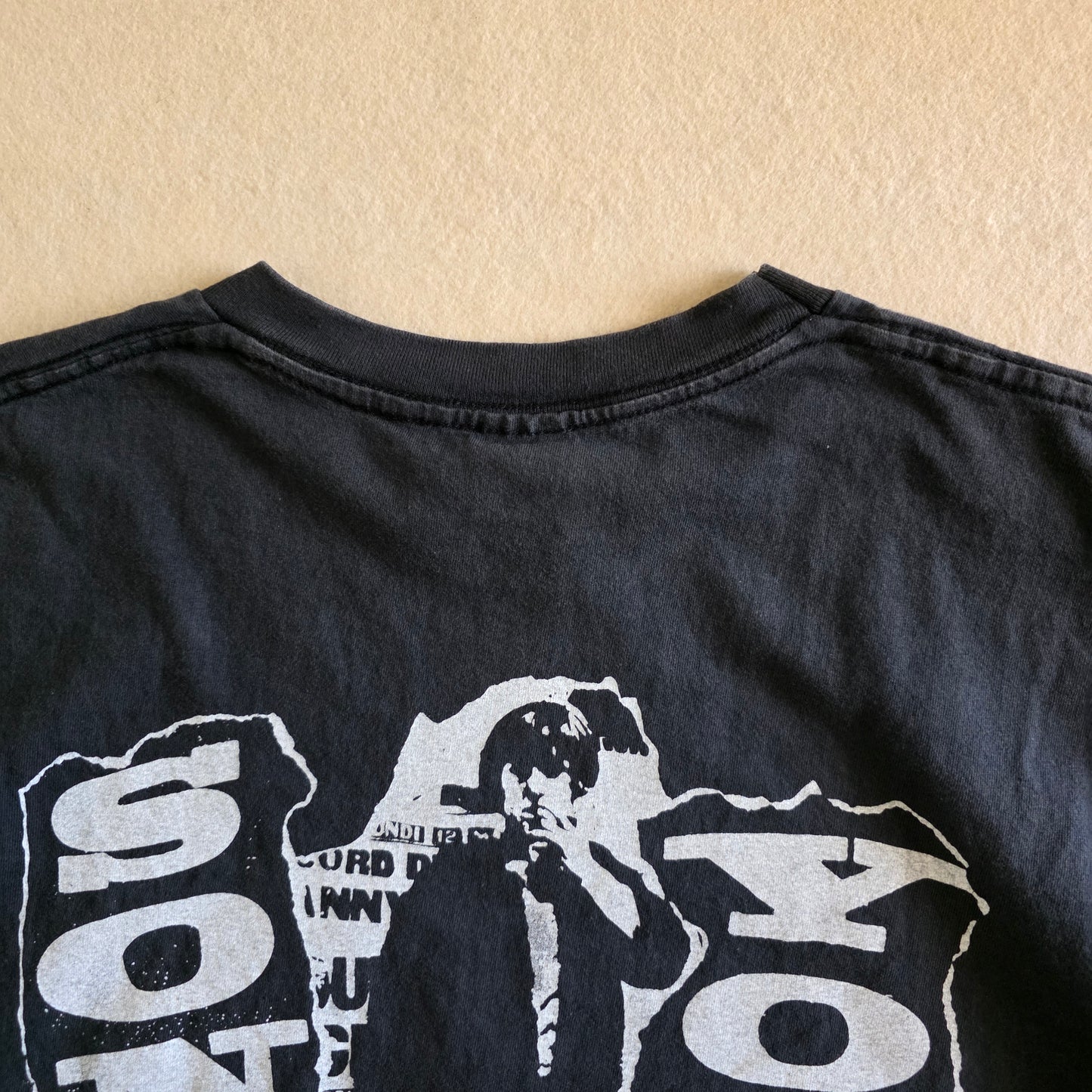 Sonic Youth Tannis Root Anna Karina Graphic Print Tshirt Faded Black L