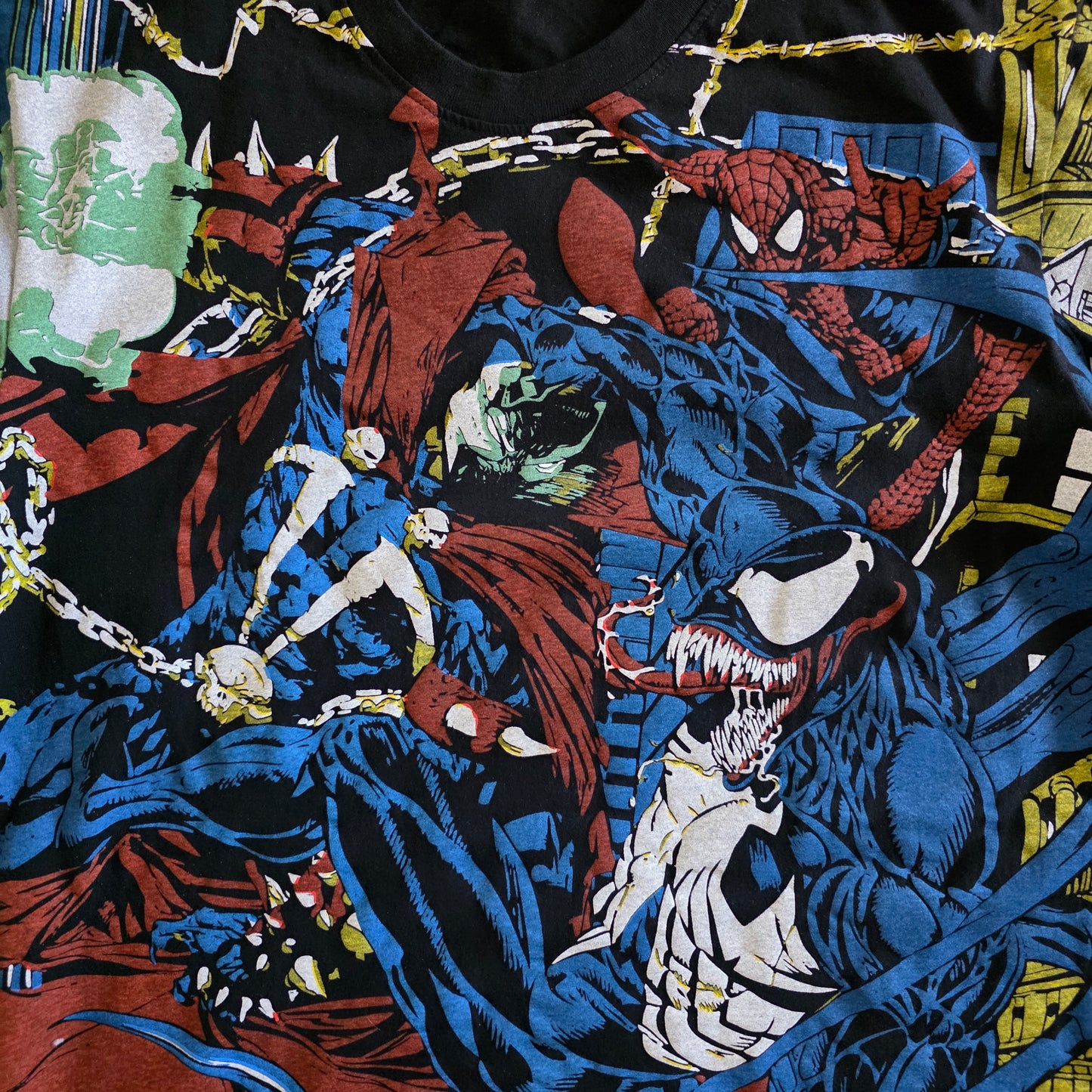 Spawn Spiderman Venom Mashup Overprint AOP All Over Print Tshirt Tee Large