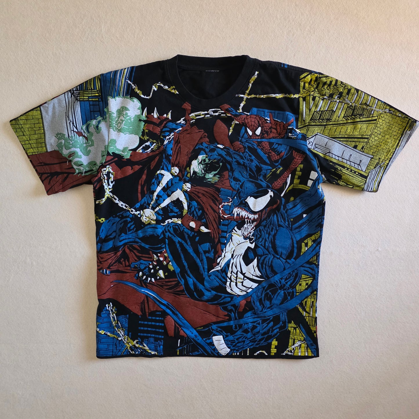 Spawn Spiderman Venom Mashup Overprint AOP All Over Print Tshirt Tee Large
