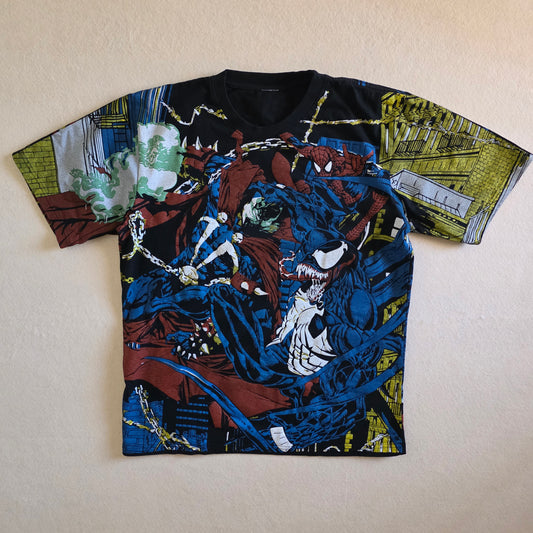 Spawn Spiderman Venom Mashup Overprint AOP All Over Print Tshirt Tee Large