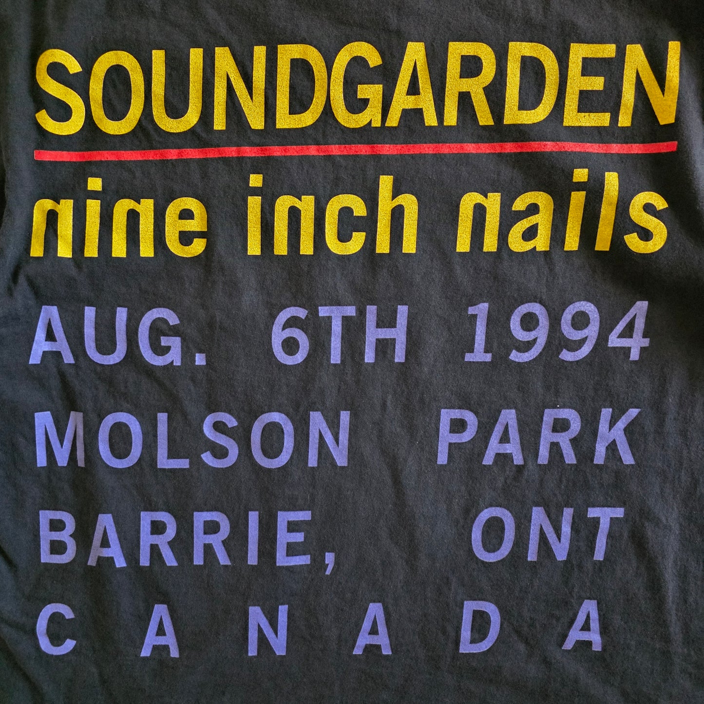Soundgarden Nine Inch Nails Canadian Tour Print Tshirt Faded Black XL