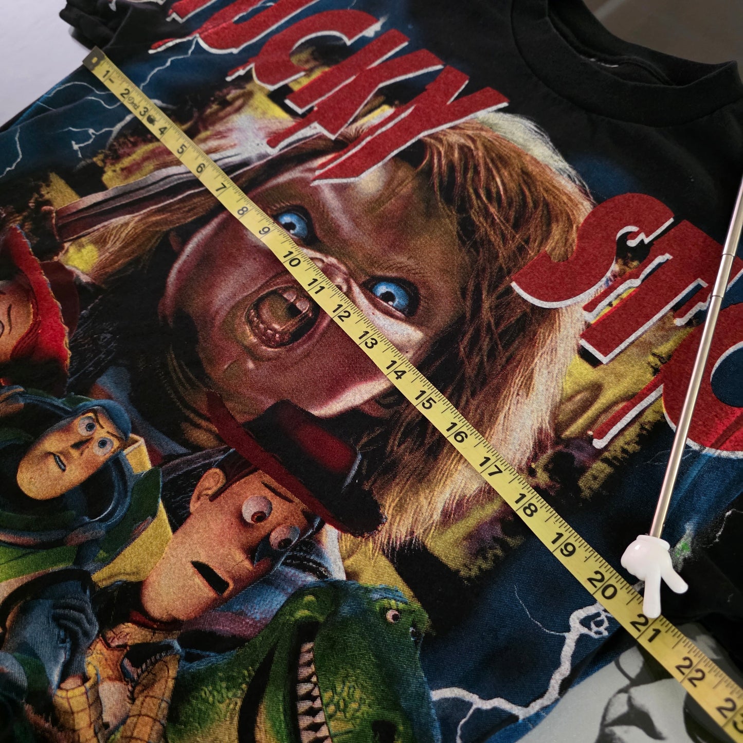Chucky X Toy Story Mashup All Over Print Overprint OVP Tee Tshirt Large Black