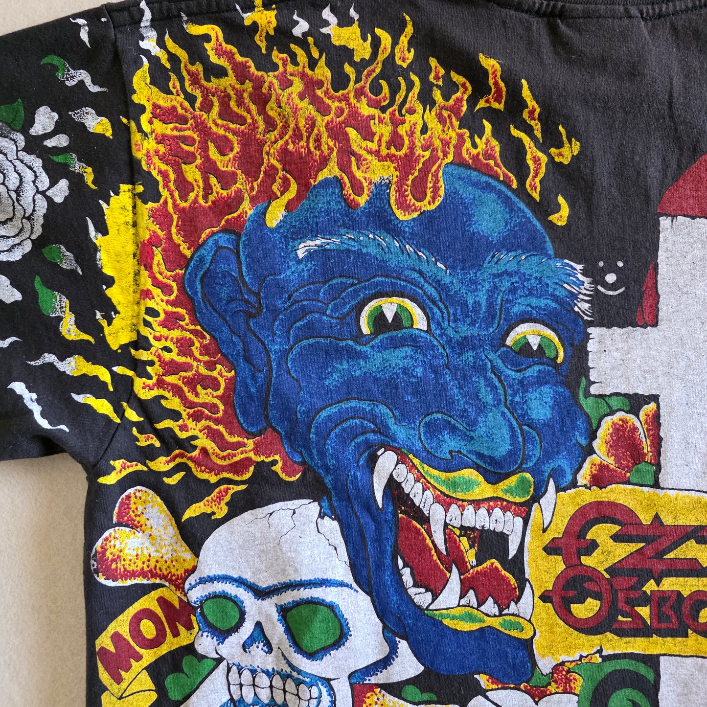 Ozzy Osbourne Overprint All Over Print Graphic Tshirt Large