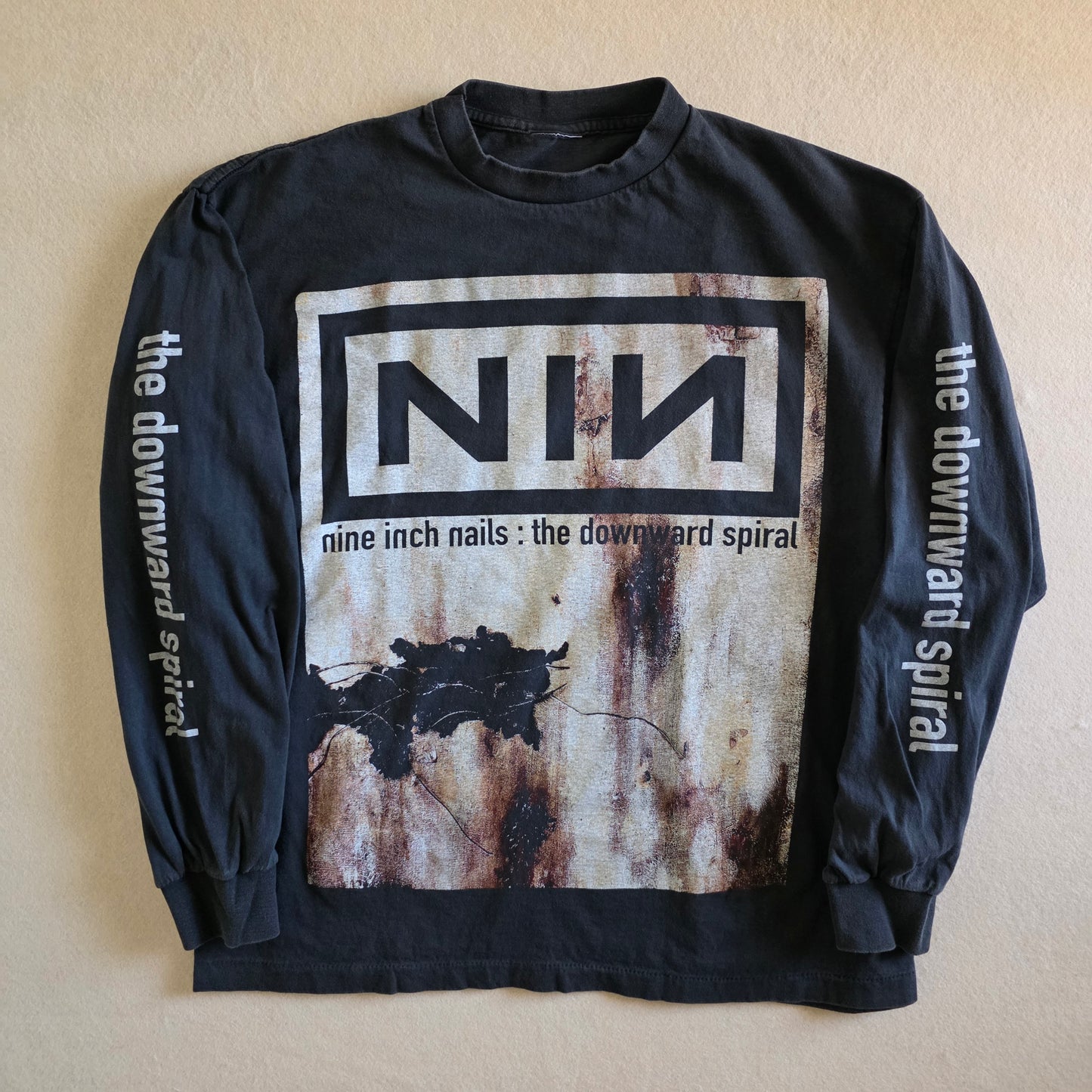 Nine Inch Nails The Downward Spiral 4-sided Print Long Sleeve Tshirt Faded XL