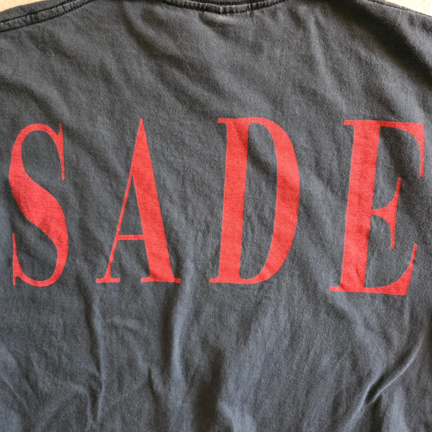 Sade Portrait Big Print Double-sided Tshirt Faded Black XL