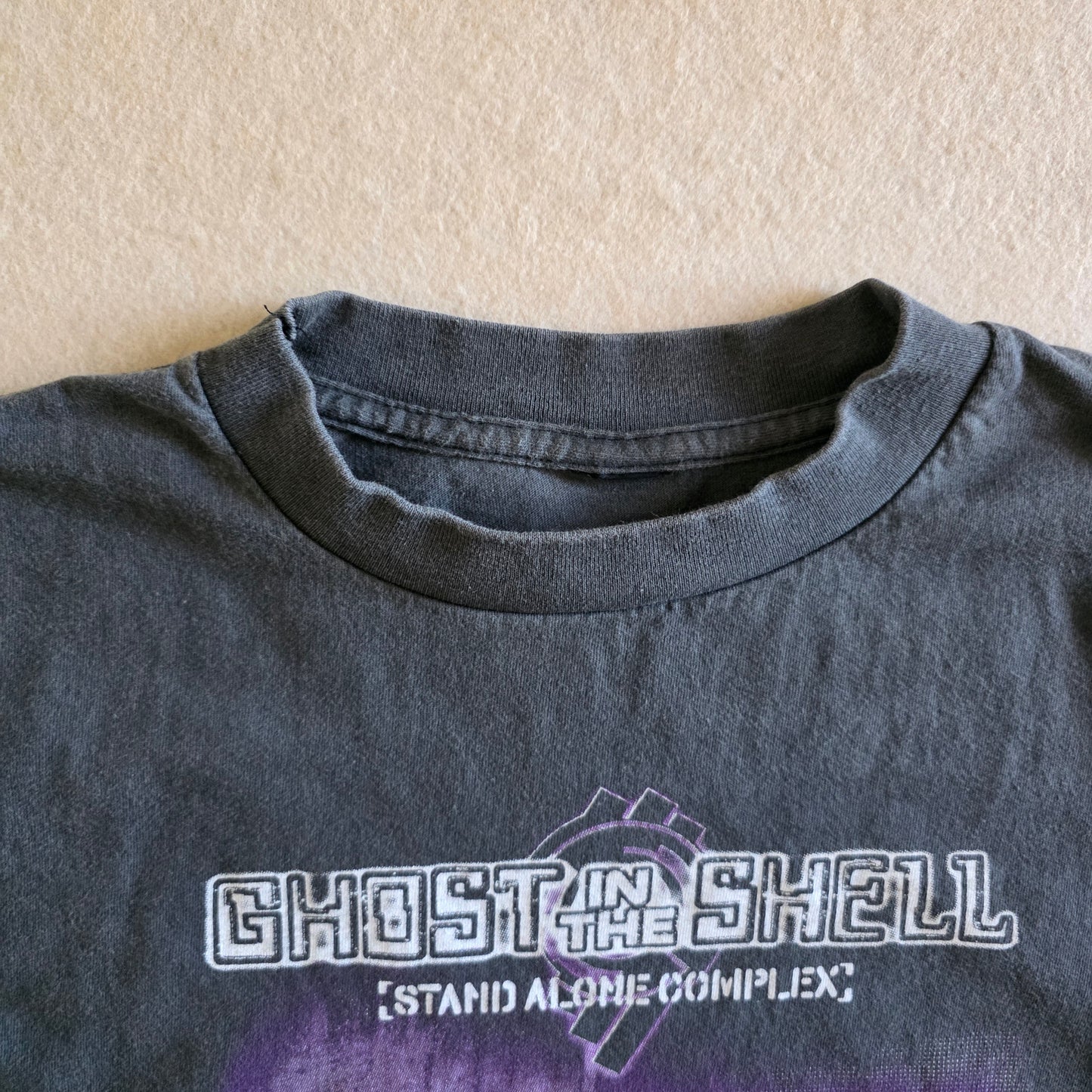 Ghost In The Shell Stand Alone Complex Double-sided Anime Tshirt L Faded Black