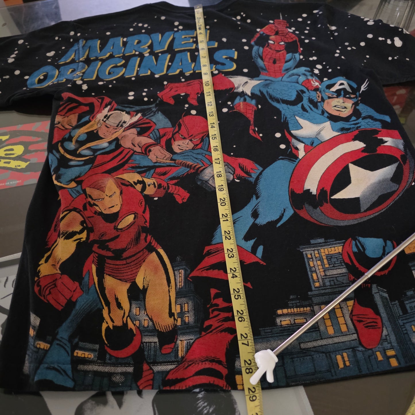 Classic Marvel Avengers Overprint All Over Print TShirt Tee Large