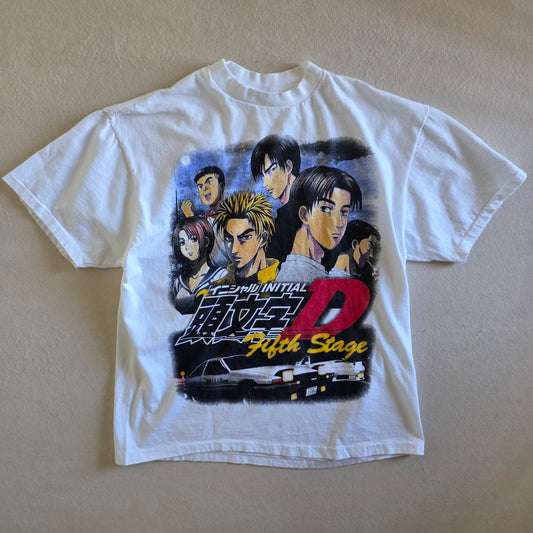 Initial D Double-sided Anime Racing Tshirt XL White