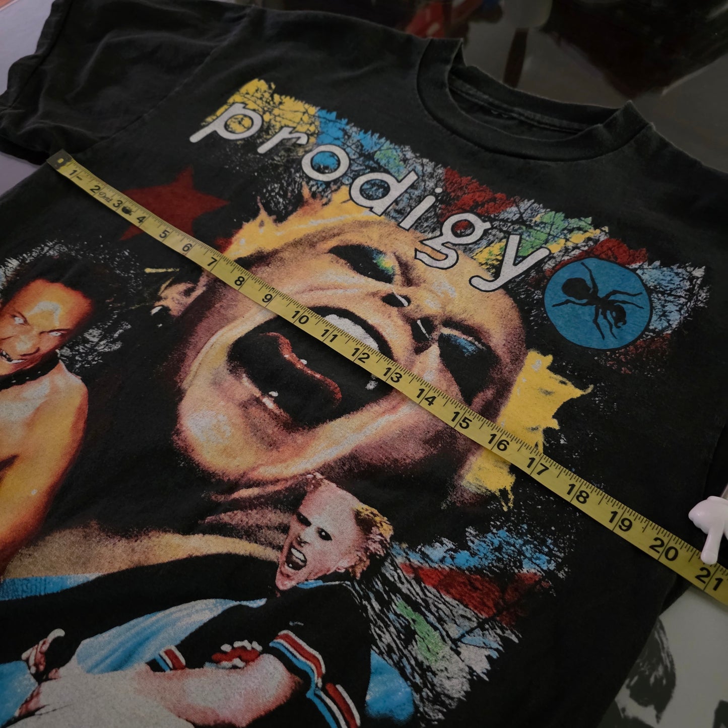 Prodigy 90s Style Double-sided Print Tee Tshirt L Faded Black