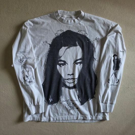 Bjork Vespertine Retro 90s Style 4-sided Graphic Longsleeve Tshirt XL Off White