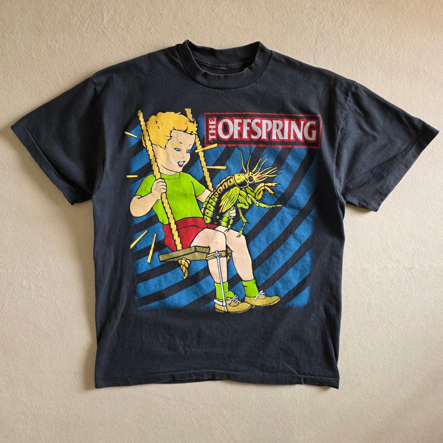 The Offspring 90s Style Americana Album Cover Art Tee Tshirt L Faded Black