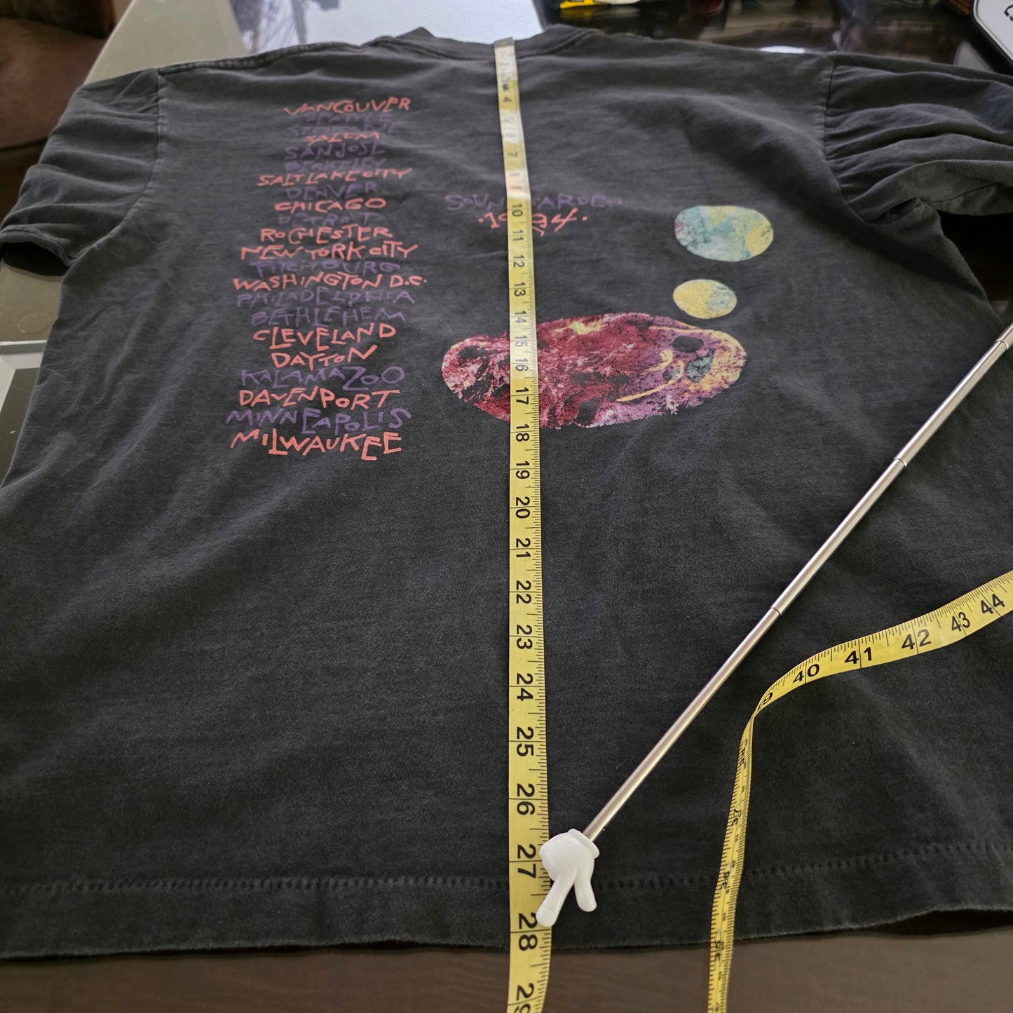 Soundgarden Superunknown European Tour '94 Print Tshirt Tee Faded Black XL