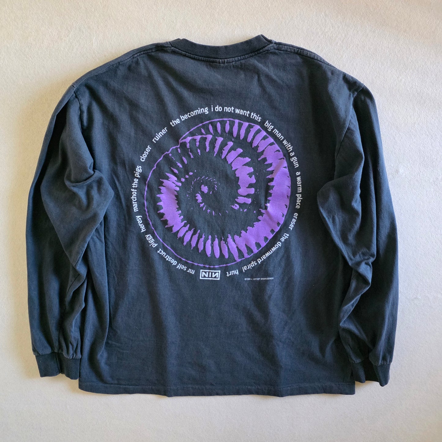 Nine Inch Nails The Downward Spiral Year Zero Long Sleeve Tshirt Faded XL