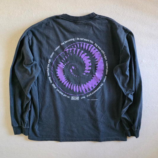 Nine Inch Nails The Downward Spiral Year Zero Long Sleeve Tshirt Faded XL