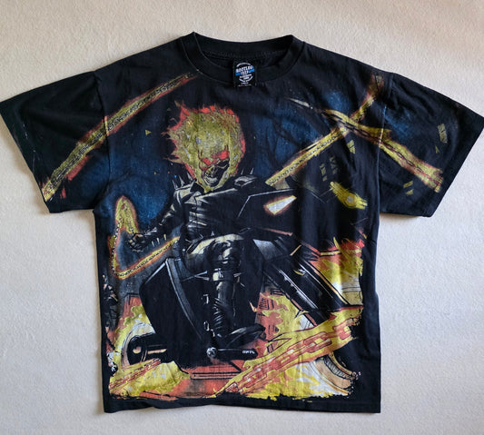 Ghost Rider All Over Print Overprint Print Tee Tshirt L Large