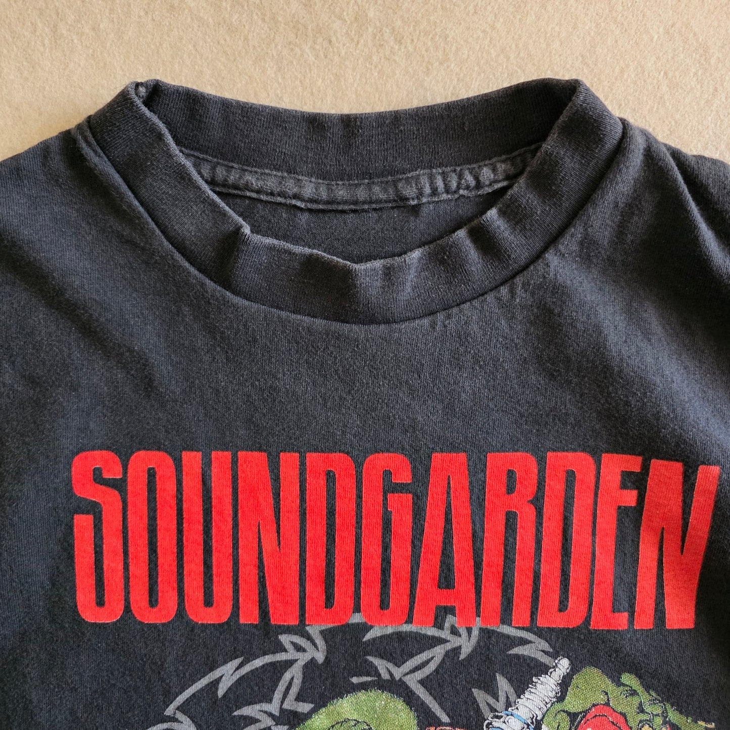 Soundgarden Badmotorfinger 1991 Tour Print Tshirt Faded Black XL
