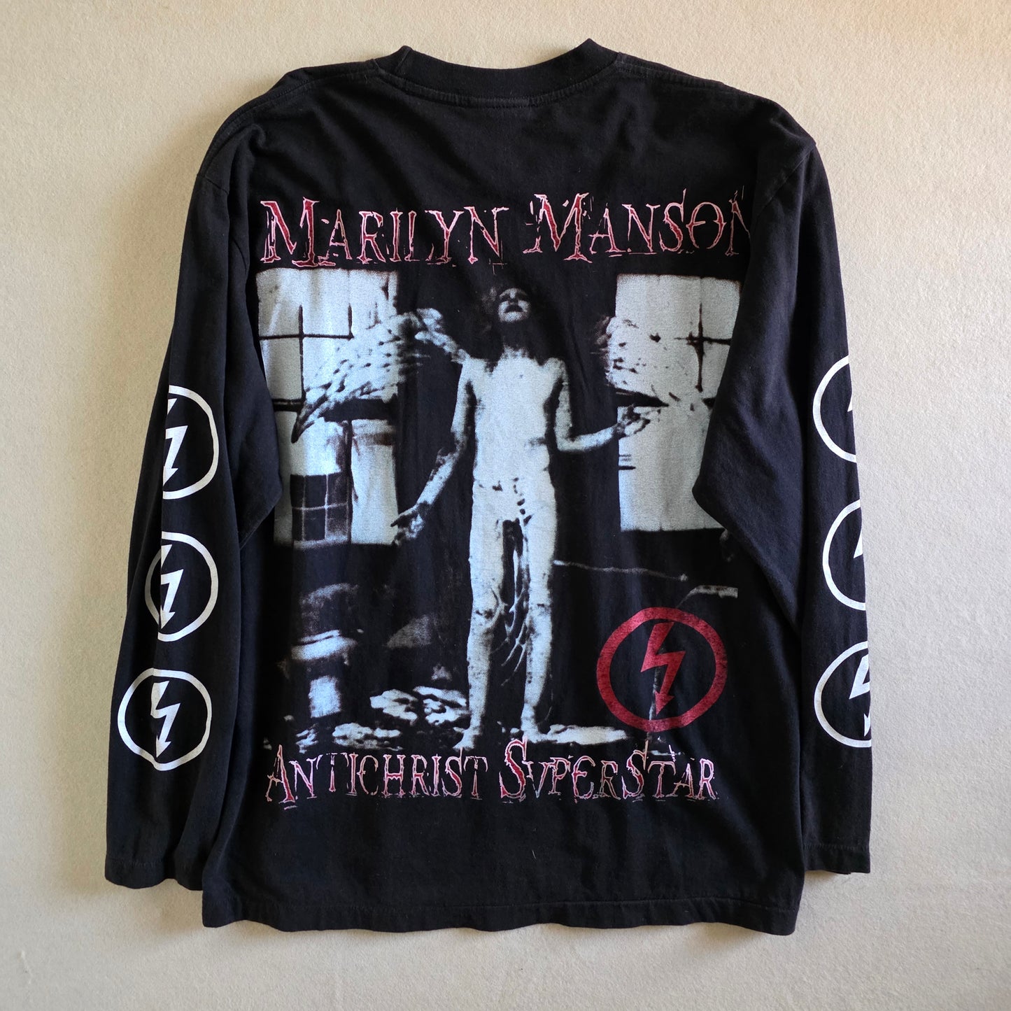 Marilyn Manson Antichrist Superstar 4 Sided Print Long Sleeve Tshirt XL Black