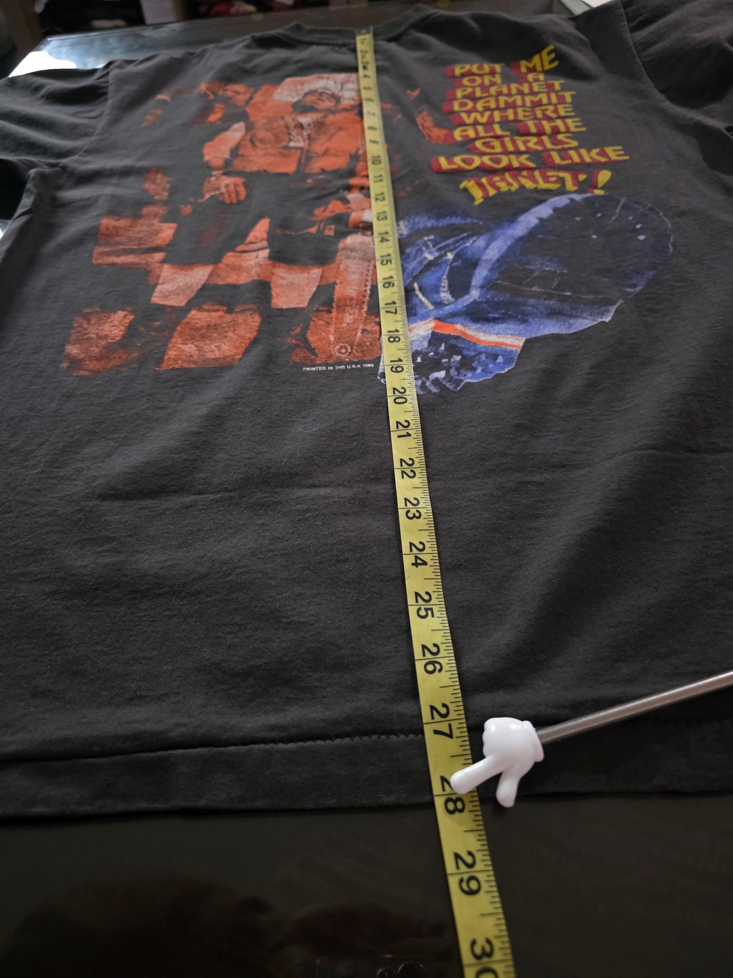 Janet Jackson Naughty By Nature Vintage-Style Tee Tshirt L Faded Black