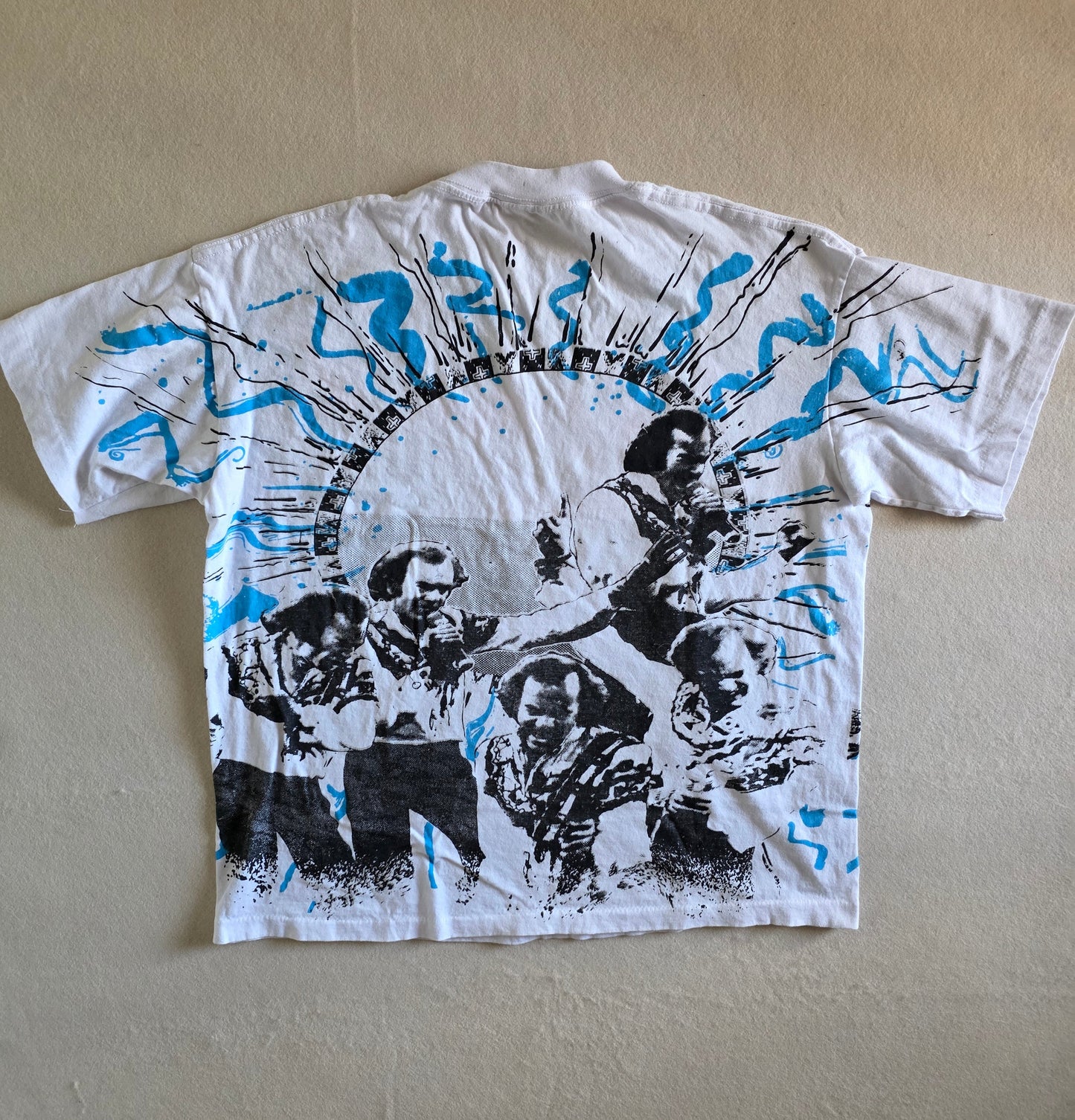 Neil Diamond In The Round 92' Overprint All Over Print Tee Tshirt XL Upcycled