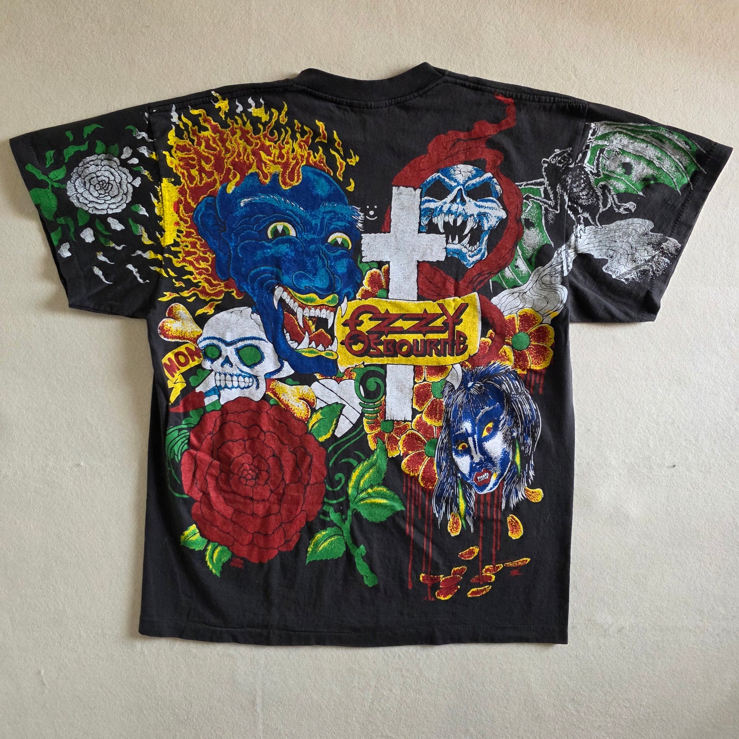 Ozzy Osbourne Overprint All Over Print Graphic Tshirt XL