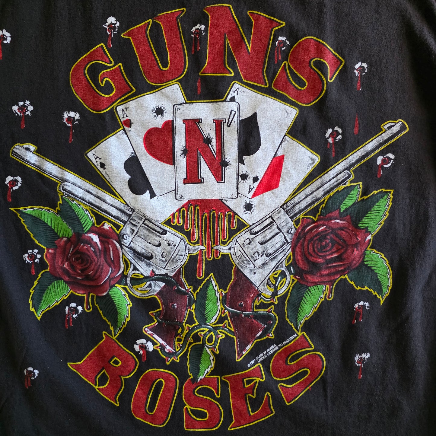 Guns N Roses GNR Overprint All Over Print Tee Tshirt XL
