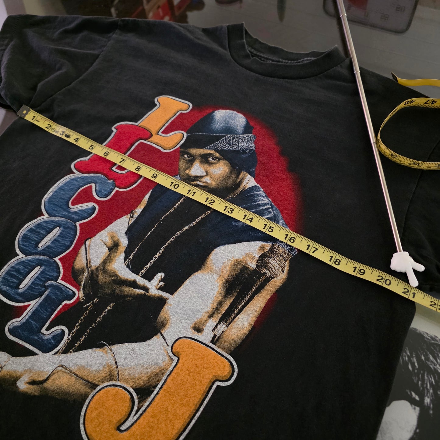 LL Cool J 90s Style Print Rap Tee Tshirt Faded Black L Large
