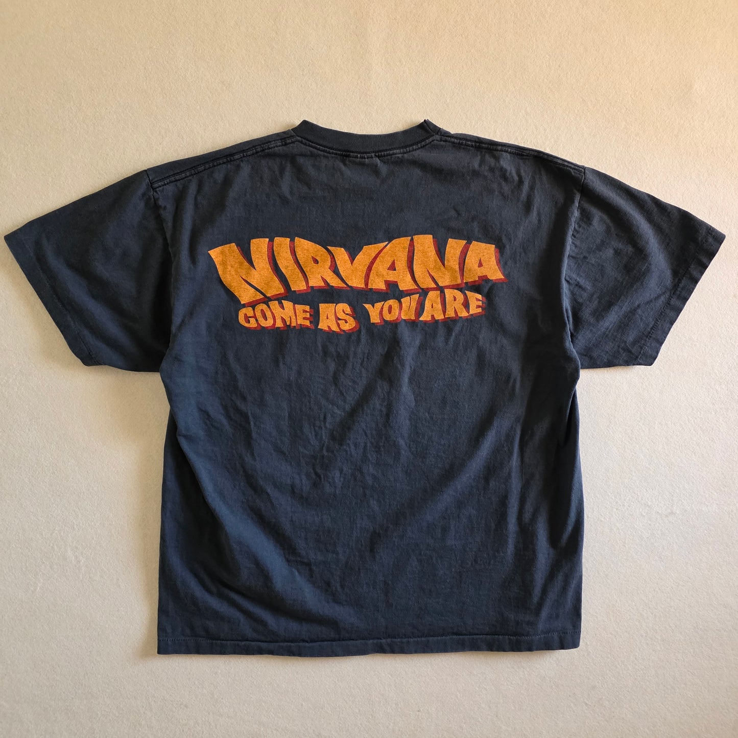 Nirvana Come As You Are Nevermind Double-sided Print Tee Tshirt XL Faded Black