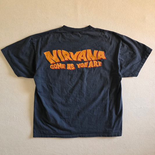 Nirvana Come As You Are Nevermind Double-sided Print Tee Tshirt XL Faded Black