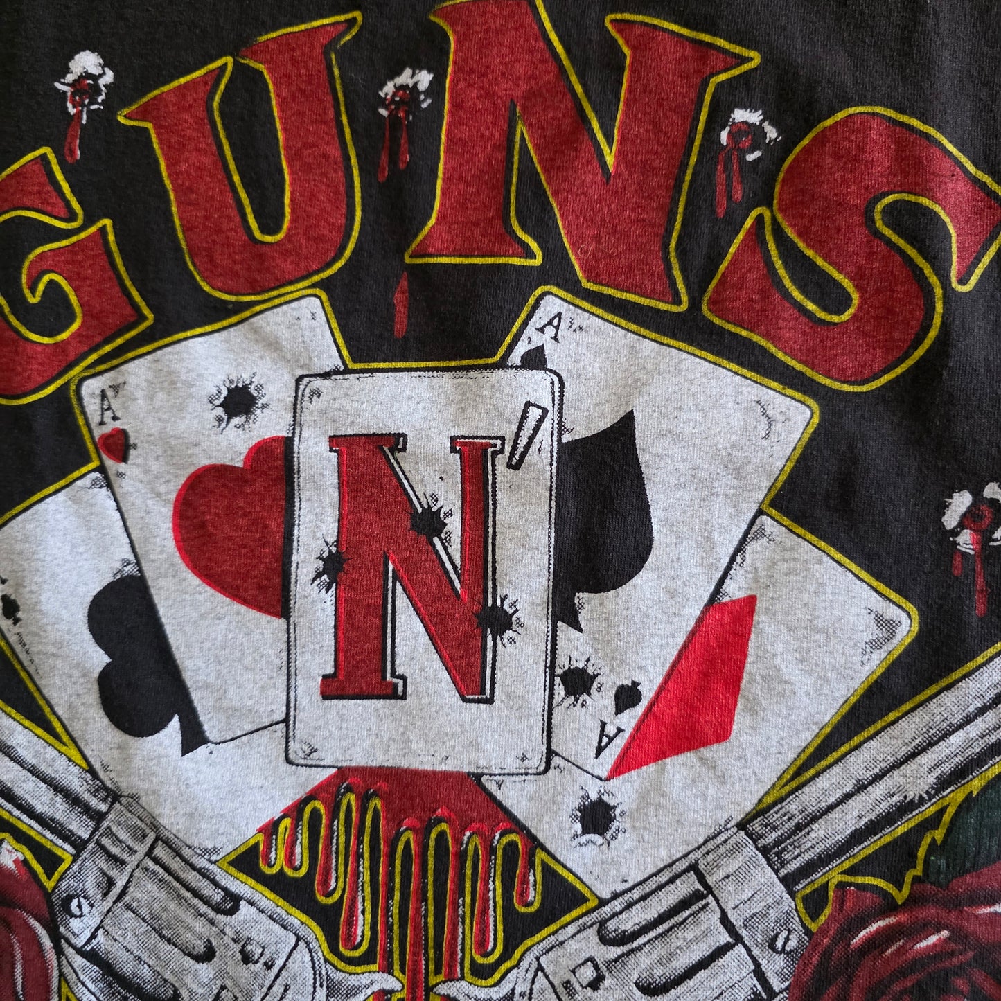 Guns N Roses GNR Overprint All Over Print Tee Tshirt XL
