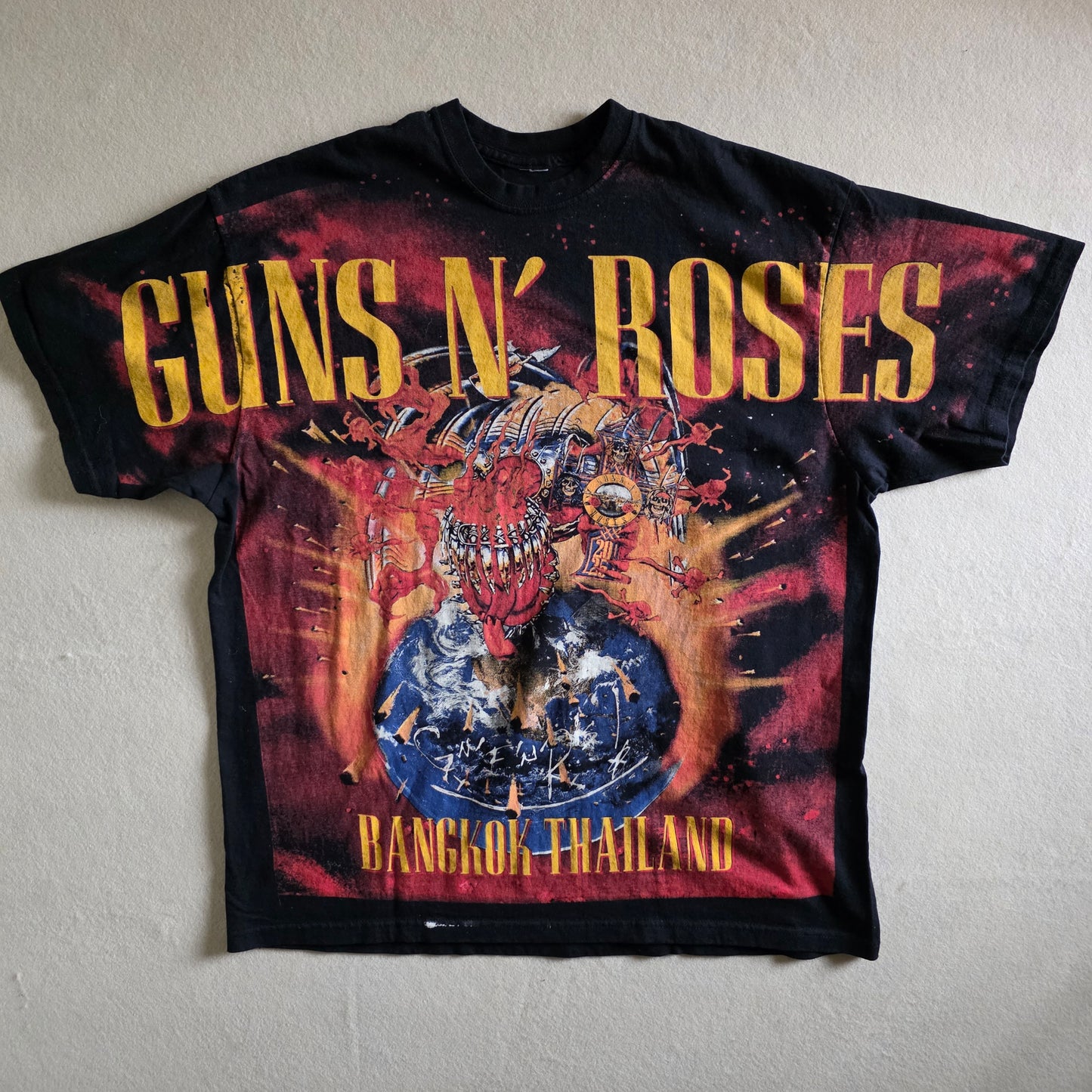 Guns N Roses GNR 2025 Bangkok Thailand Overprint All Over Print Tee Tshirt XL