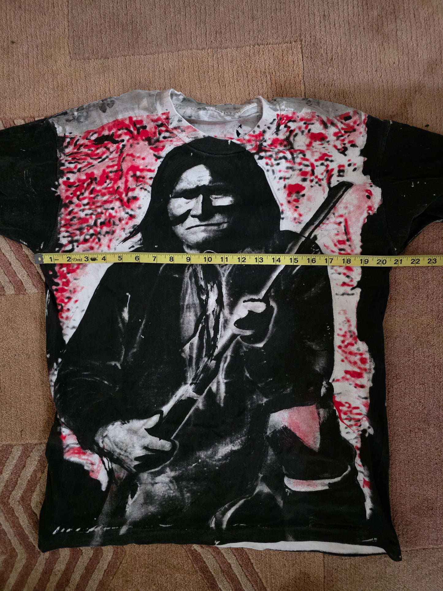Custom Geronimo Upcycled Overprint All Over Print Tee Tshirt L Reprint