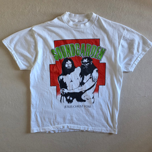 Soundgarden Jesus Christ Pose Badmotorfinger Tee Tshirt Large White