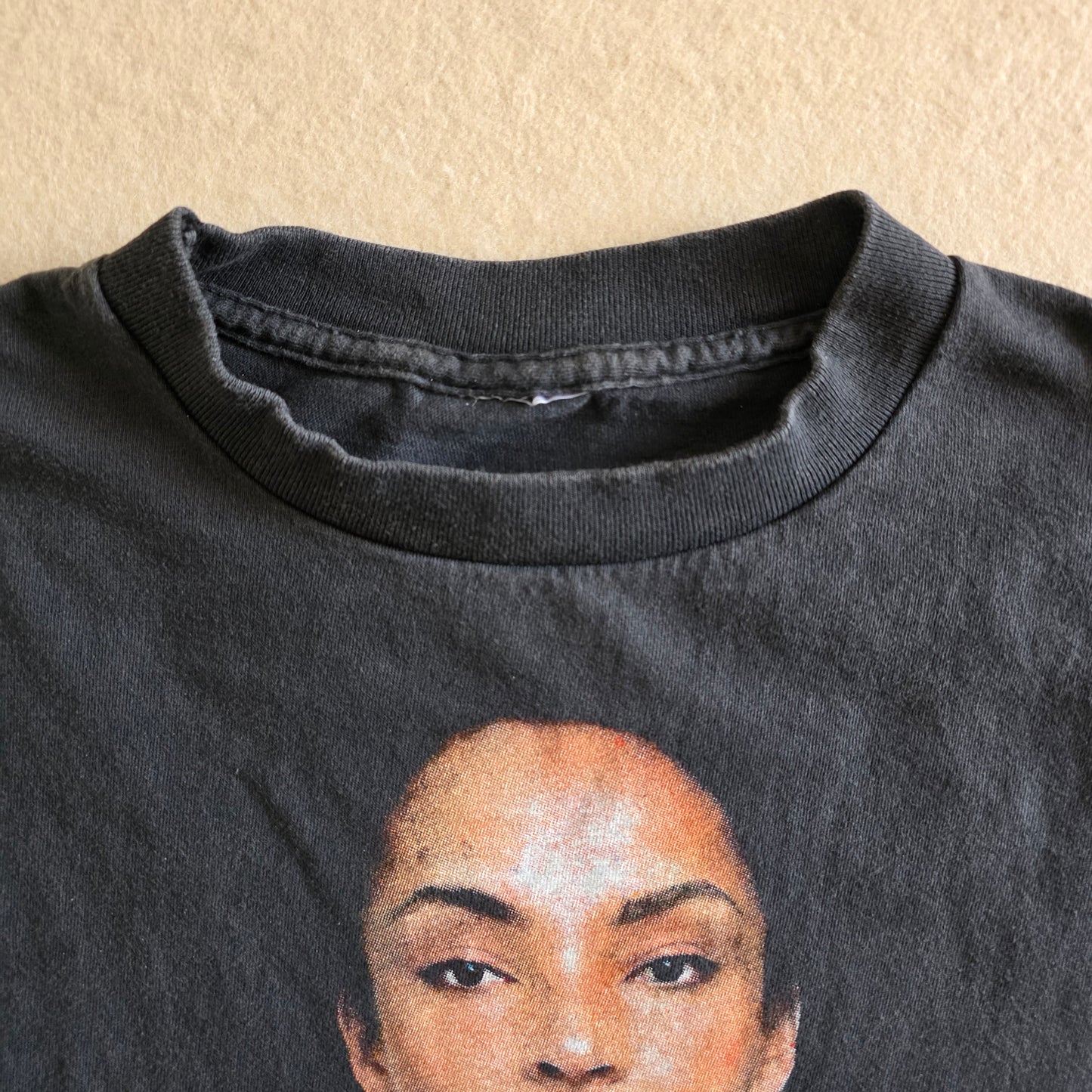 Sade Portrait Big Print Double-sided Tshirt Faded Black XL