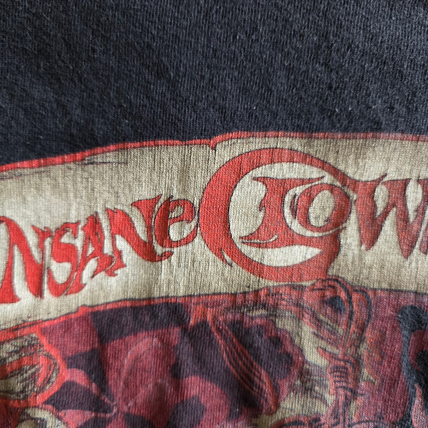 Insane Clown Posse ICP Anvil Tee Tshirt Medium Faded Black Cut Off