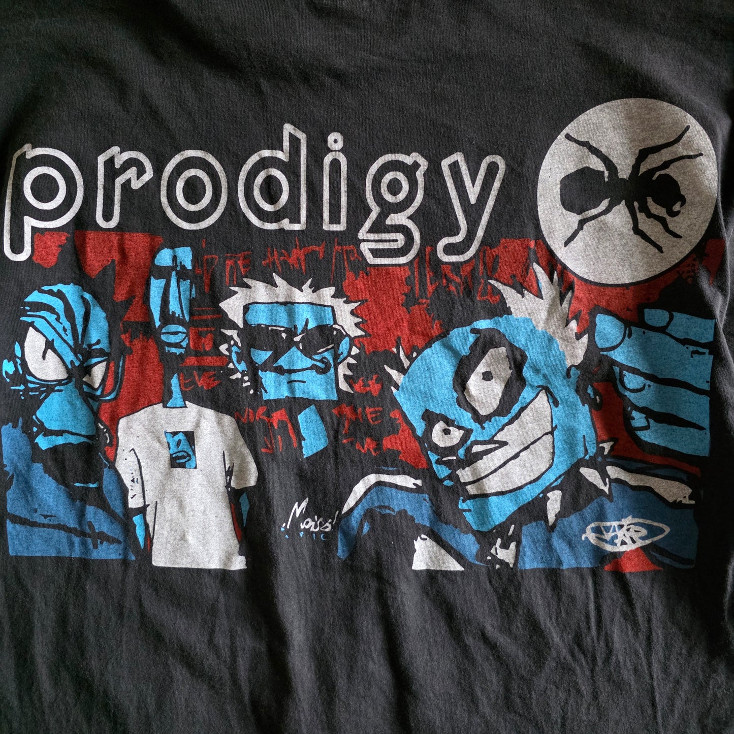 Prodigy 90s Style Double-sided Print Tee Tshirt L Faded Black