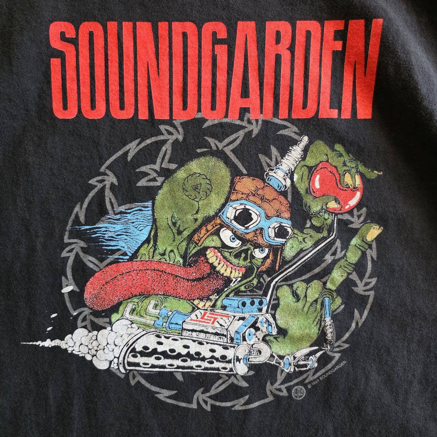 Soundgarden Badmotorfinger 1991 Tour Print Tshirt Faded Black XL