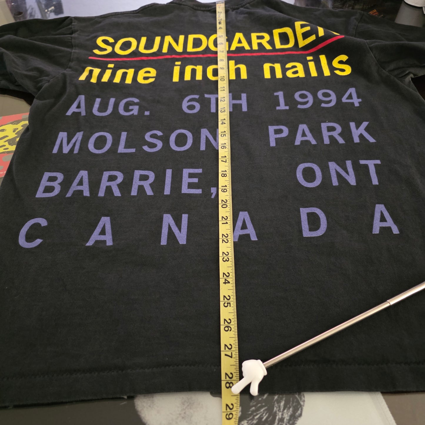 Soundgarden Nine Inch Nails Canadian Tour Print Tshirt Faded Black XL