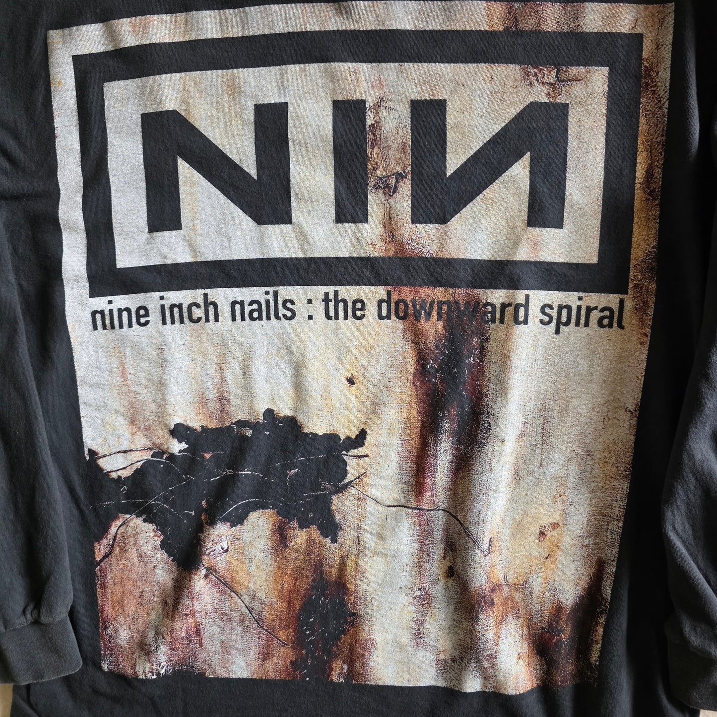 Nine Inch Nails The Downward Spiral 4-sided Print Long Sleeve Tshirt Faded Large