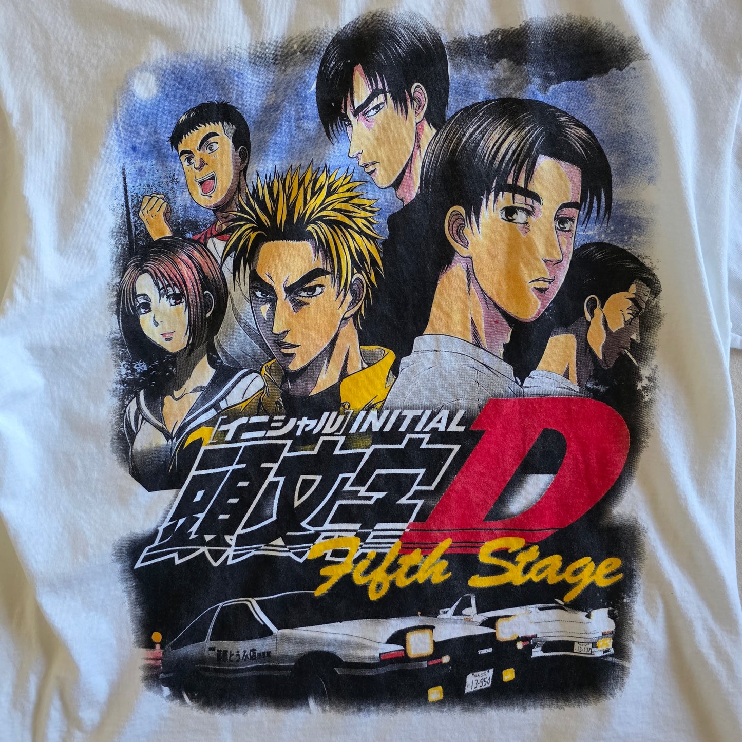 Initial D Double-sided Anime Racing Tshirt XL White