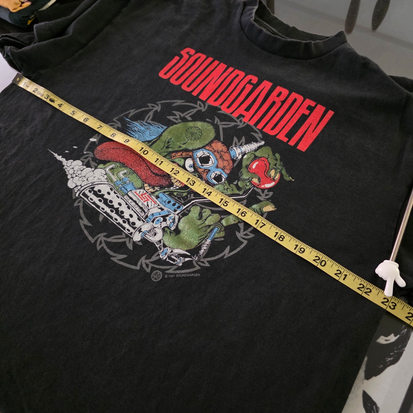 Soundgarden Badmotorfinger 1991 Tour Print Tshirt Faded Black XL