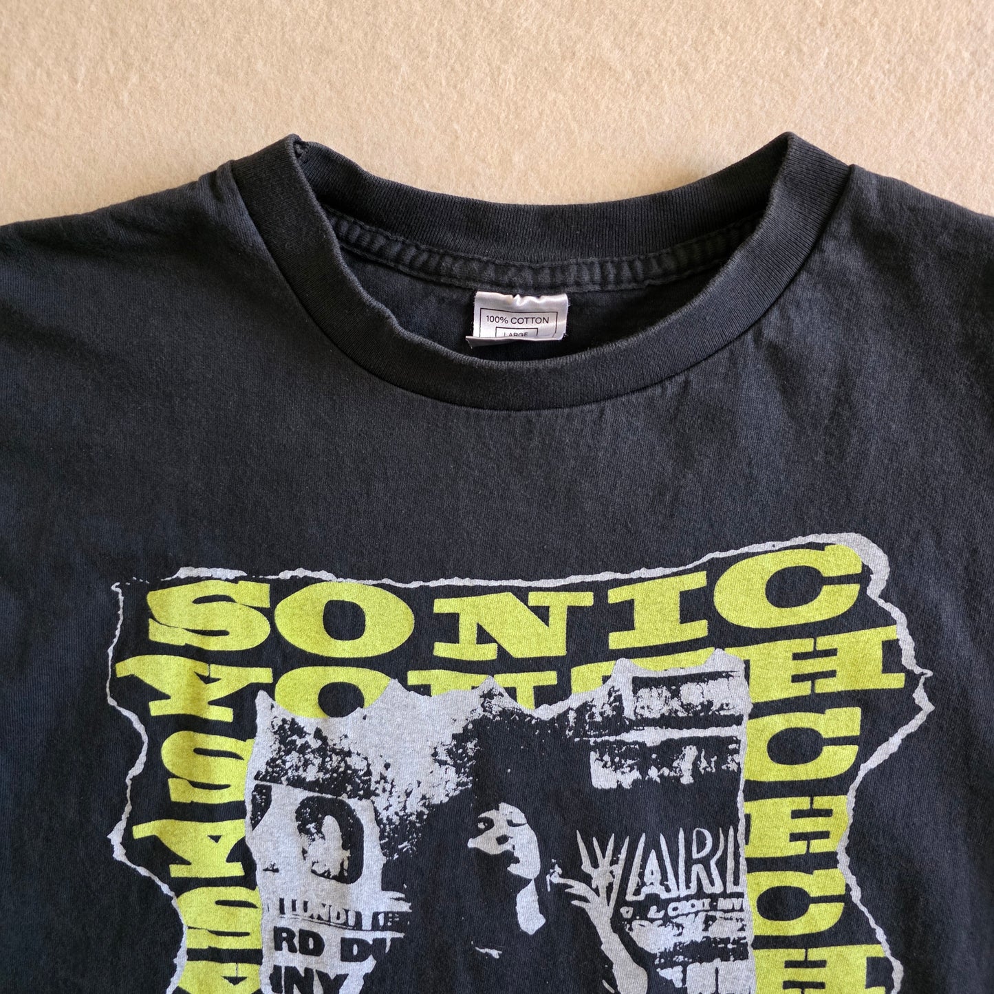 Sonic Youth Tannis Root Anna Karina Graphic Print Tshirt Faded Black L