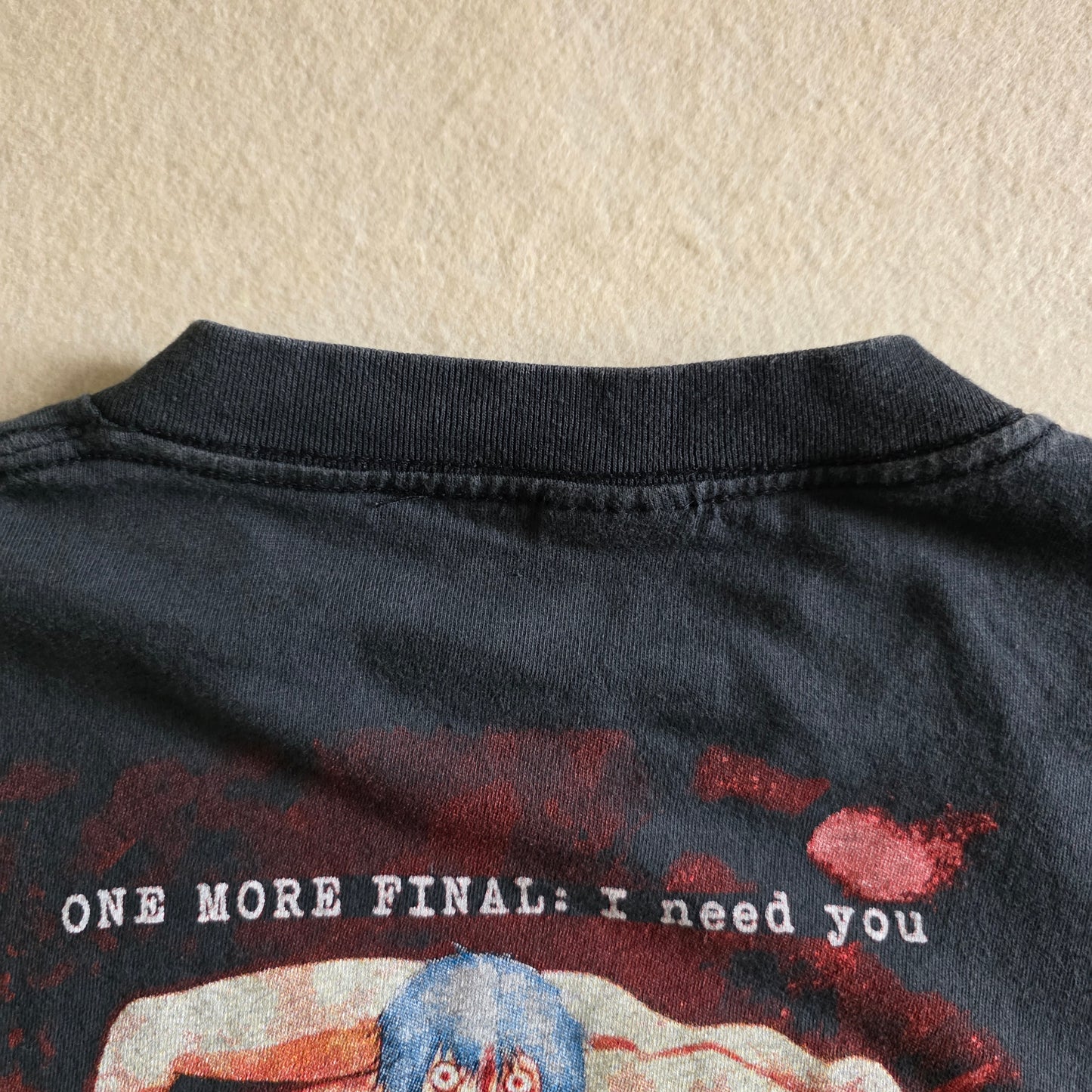 Neon Genesis Evangelion Double-sided Faded Black Graphic Retro Tshirt Tee XL