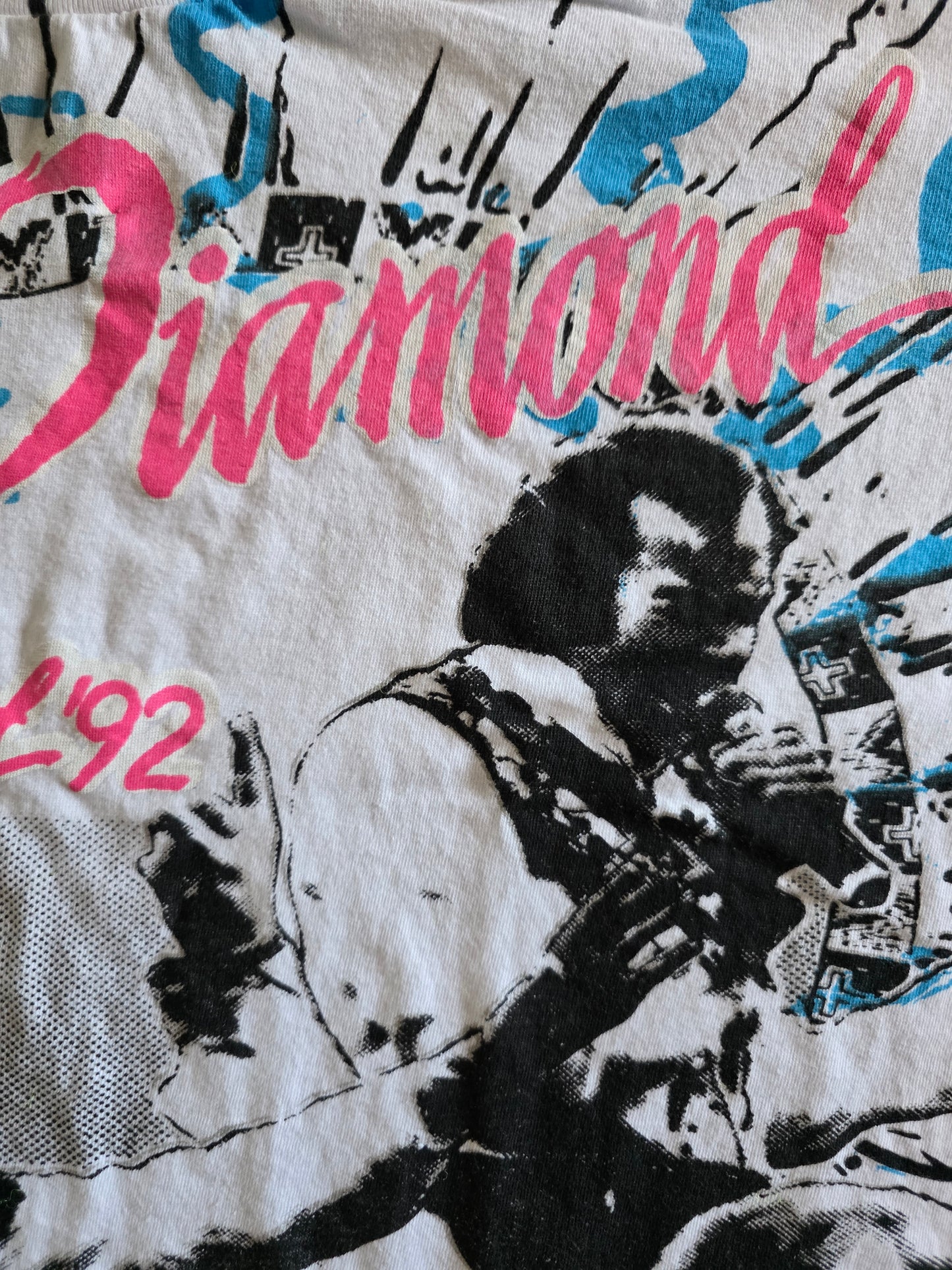 Neil Diamond In The Round 92' Overprint All Over Print Tee Tshirt XL Upcycled