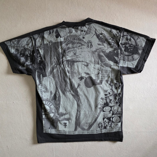 Guns N Roses GNR Overprint All Over Print Graphic Tee Tshirt XL
