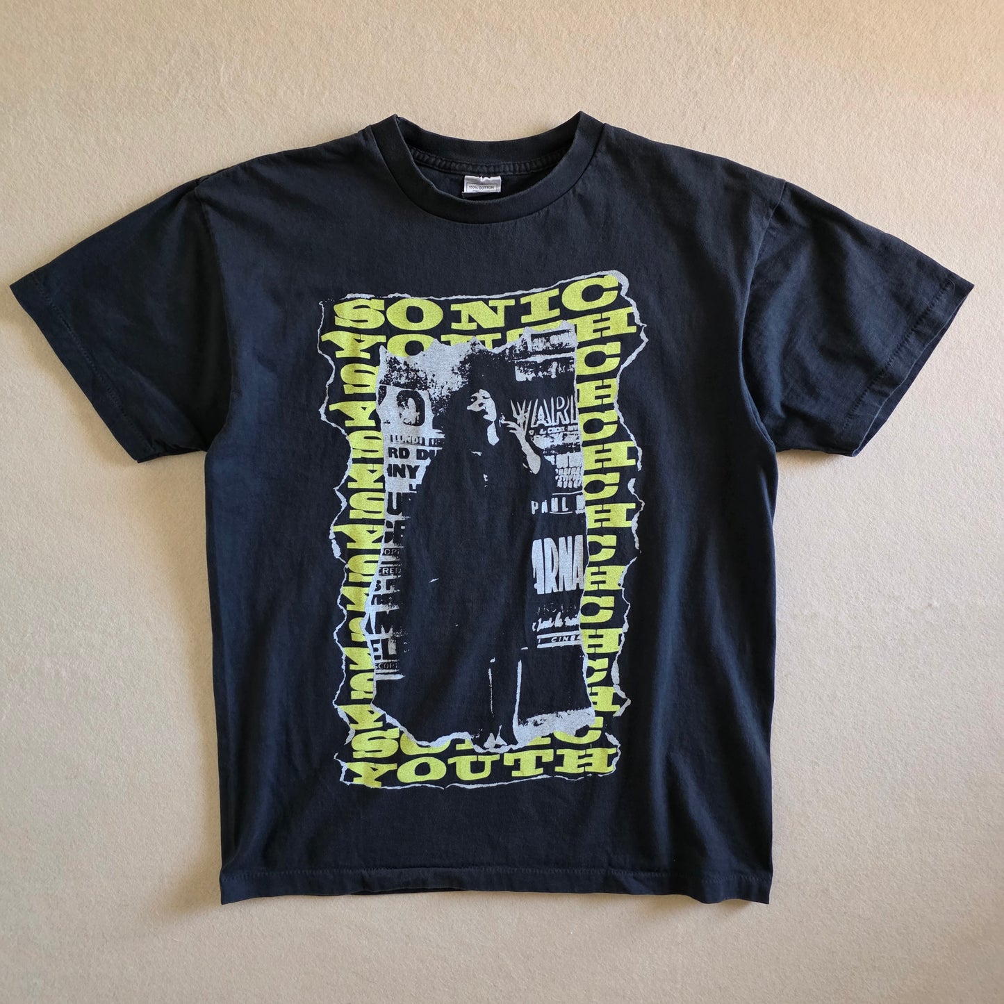 Sonic Youth Tannis Root Anna Karina Graphic Print Tshirt Faded Black L